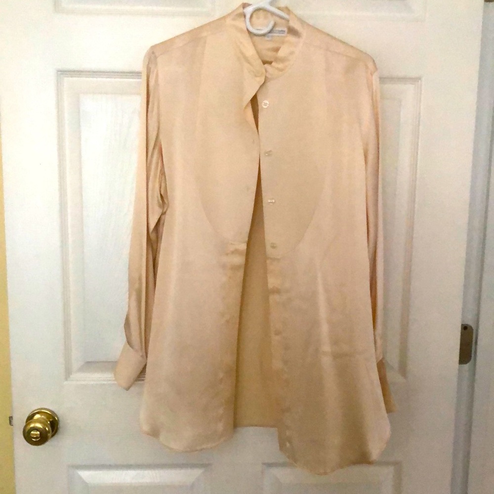 Silk Tunic top in cream color